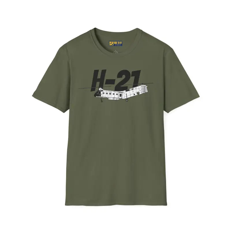 H-21 Side Profile T-Shirt – Flying Banana Helicopter Tee - Pilot gifts - WWII warbird t-shirt
