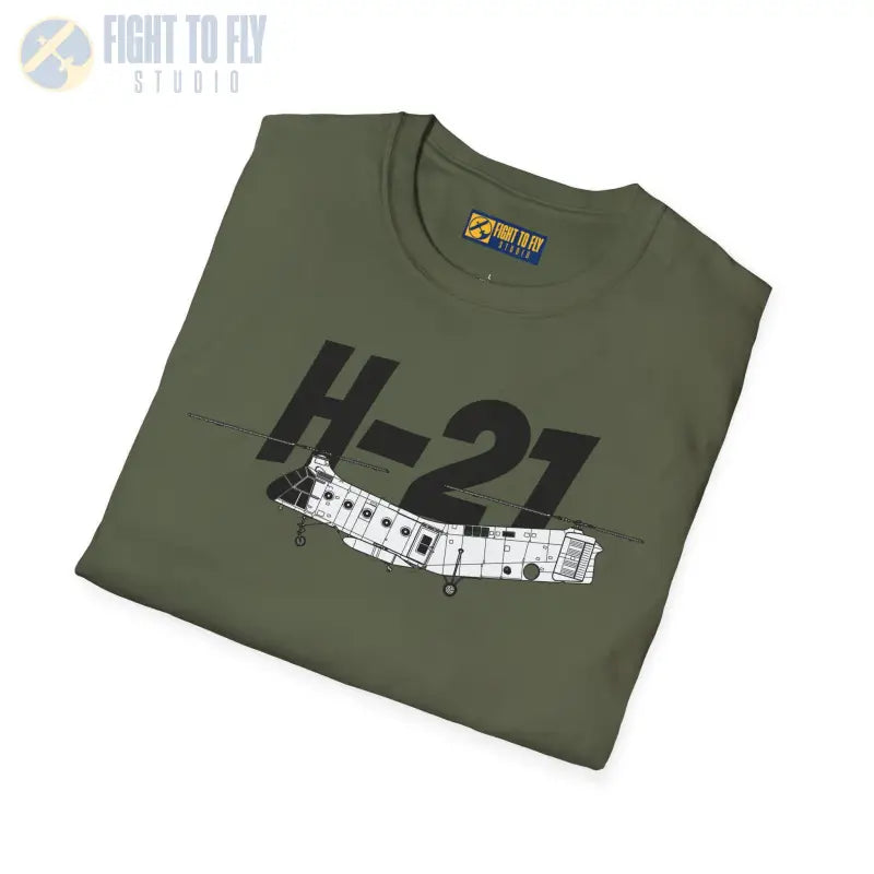 H-21 Side Profile T-Shirt – Flying Banana Helicopter Tee - Pilot gifts - WWII warbird t-shirt