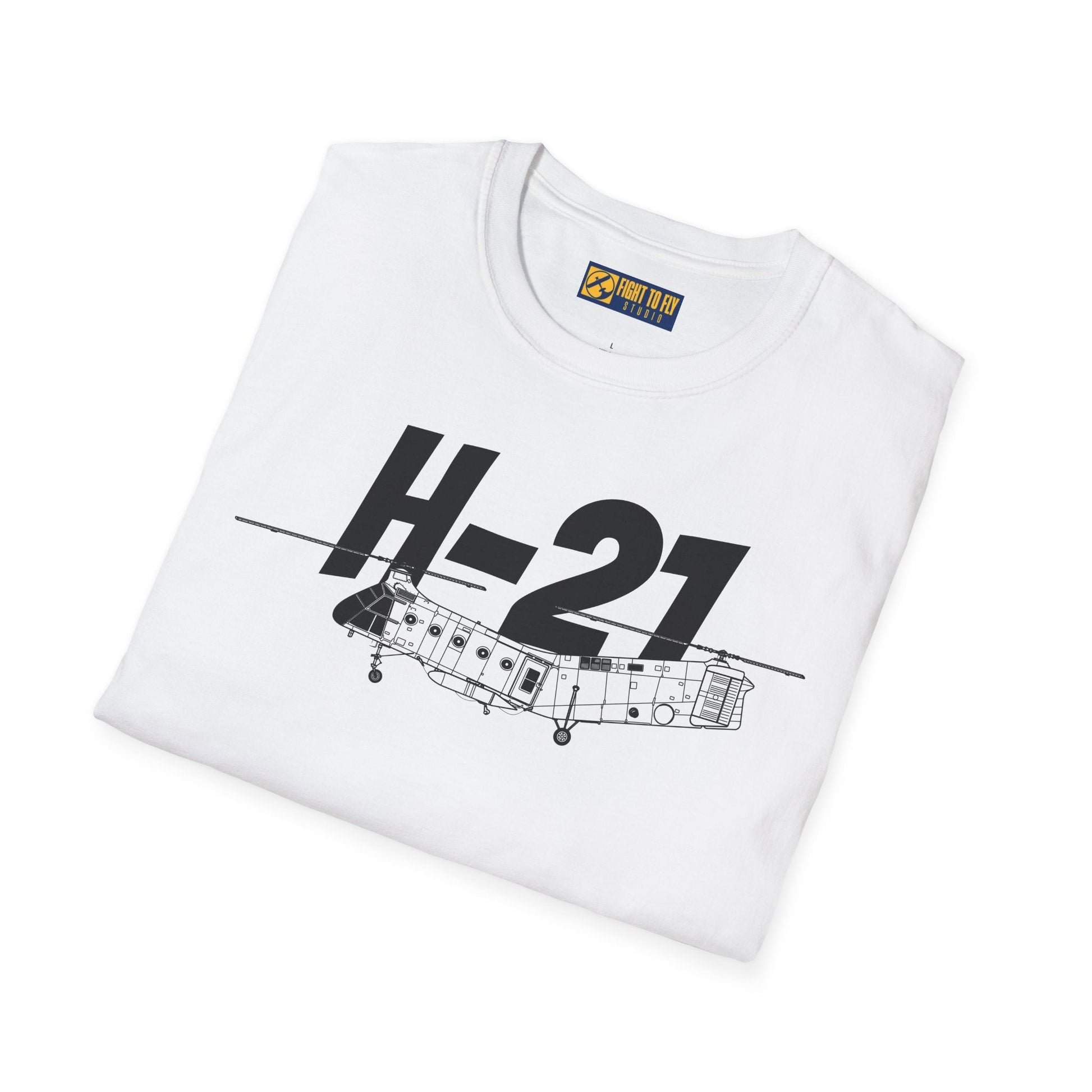 H-21 Side Profile T-Shirt – Flying Banana Helicopter Tee - Gifts for pilots - Aviation apparel