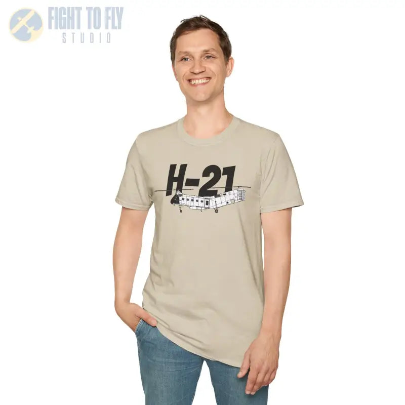 H-21 Side Profile T-Shirt – Flying Banana Helicopter Tee - Pilot gifts - WWII warbird t-shirt