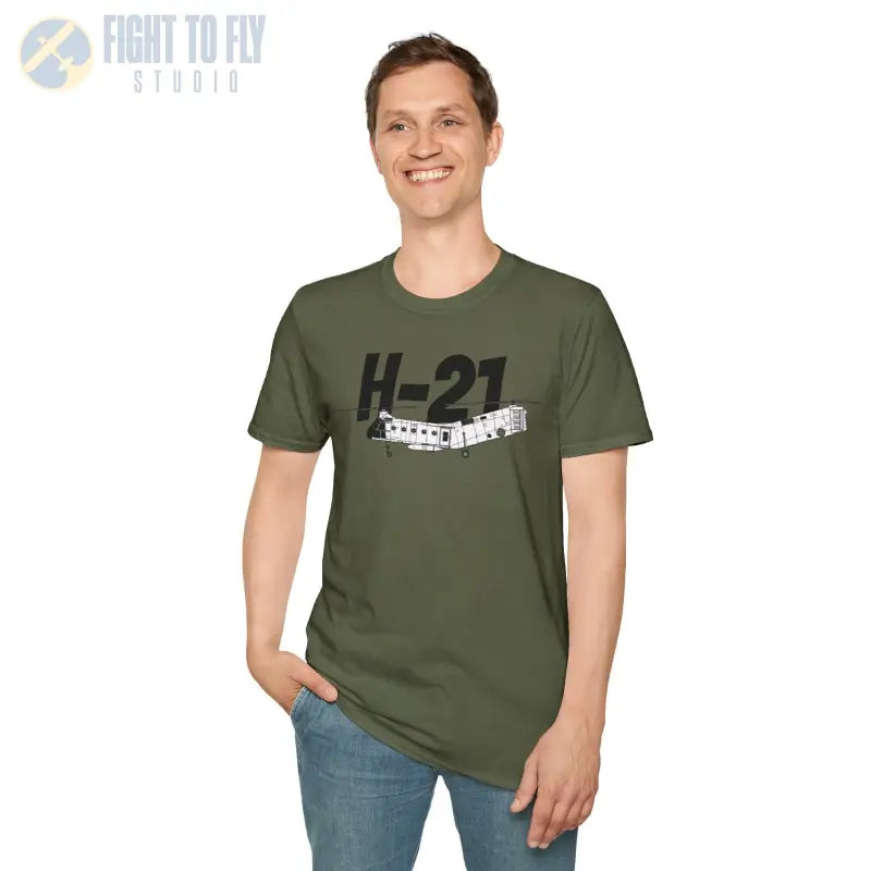 H-21 Side Profile T-Shirt – Flying Banana Helicopter Tee - Pilot gifts - WWII warbird t-shirt