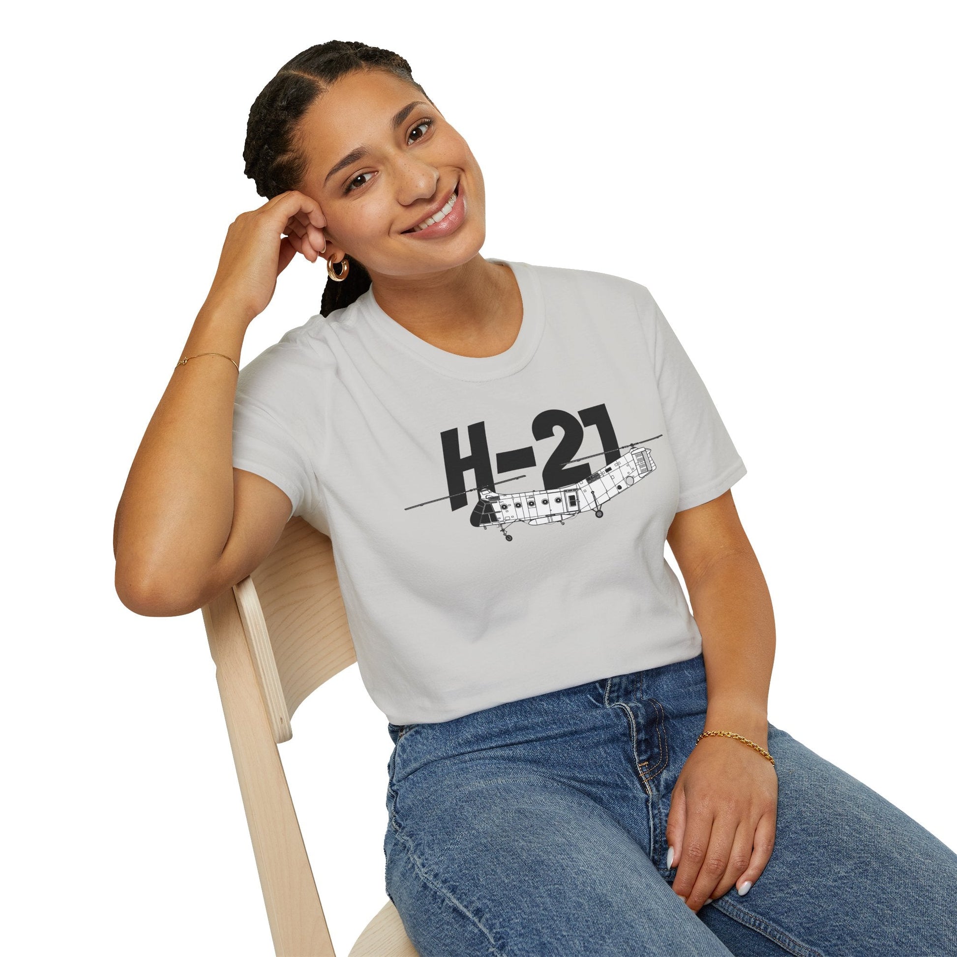H-21 Side Profile T-Shirt – Flying Banana Helicopter Tee - Gifts for pilots - Aviation apparel