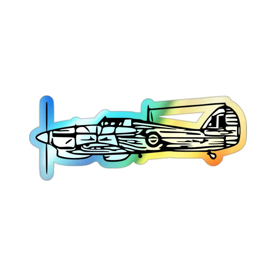 Hawker Hurricane Holographic Die-Cut Sticker - Paper products - Pilot gifts - WWII warbird t-shirt