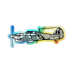 Hawker Hurricane Holographic Die-Cut Sticker - Paper products - Pilot gifts - WWII warbird t-shirt
