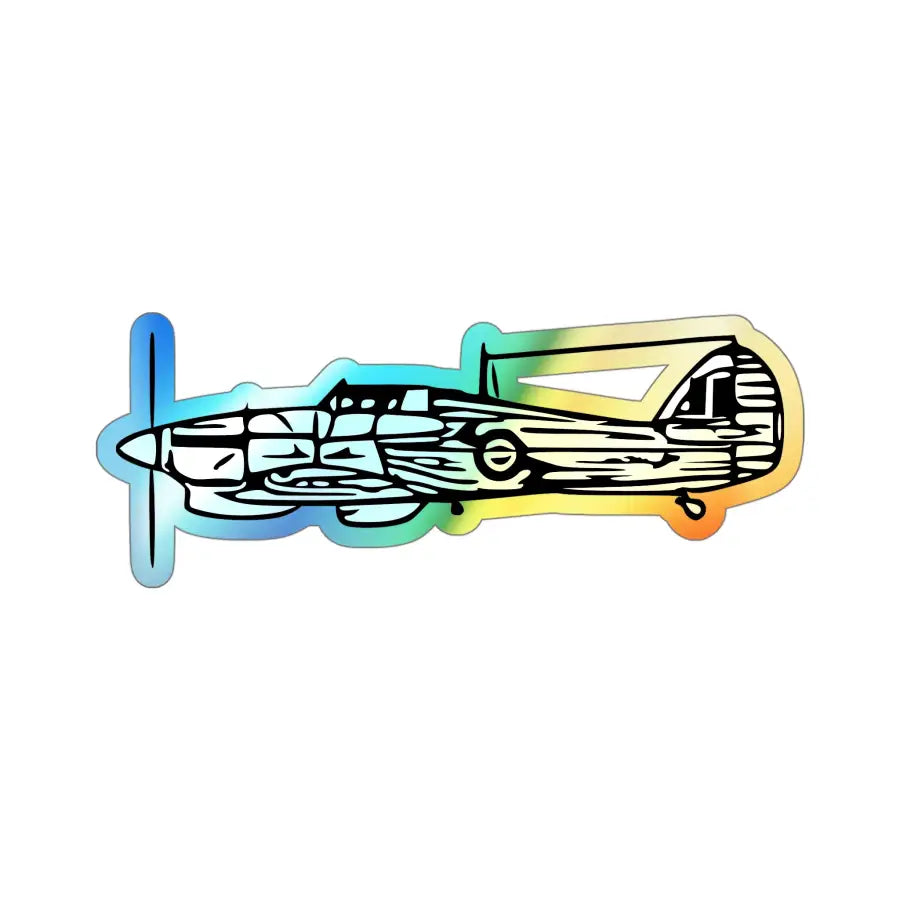 Hawker Hurricane Holographic Die-Cut Sticker - Paper products - Pilot gifts - WWII warbird t-shirt