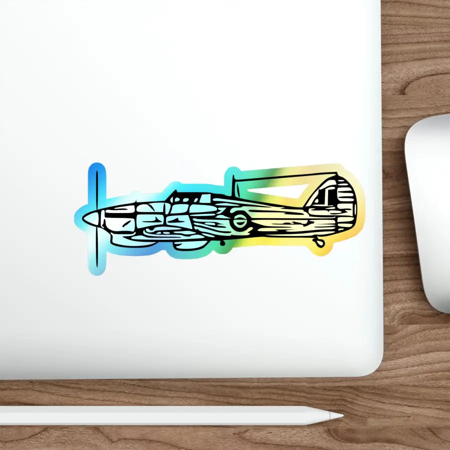 Hawker Hurricane Holographic Die-Cut Sticker - Paper products - Pilot gifts - WWII warbird t-shirt