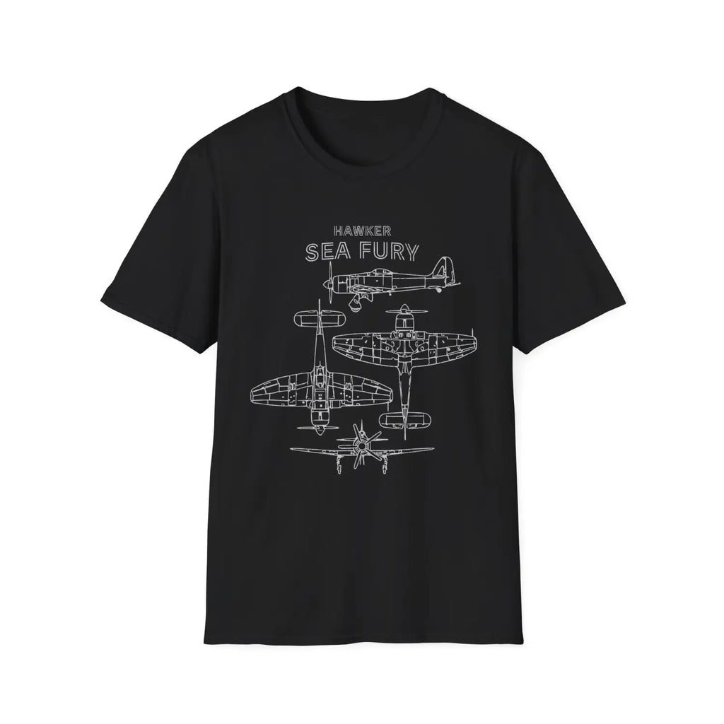 Hawker Sea Fury — T-shirt - T-Shirt - Pilot gifts - WWII warbird t-shirt