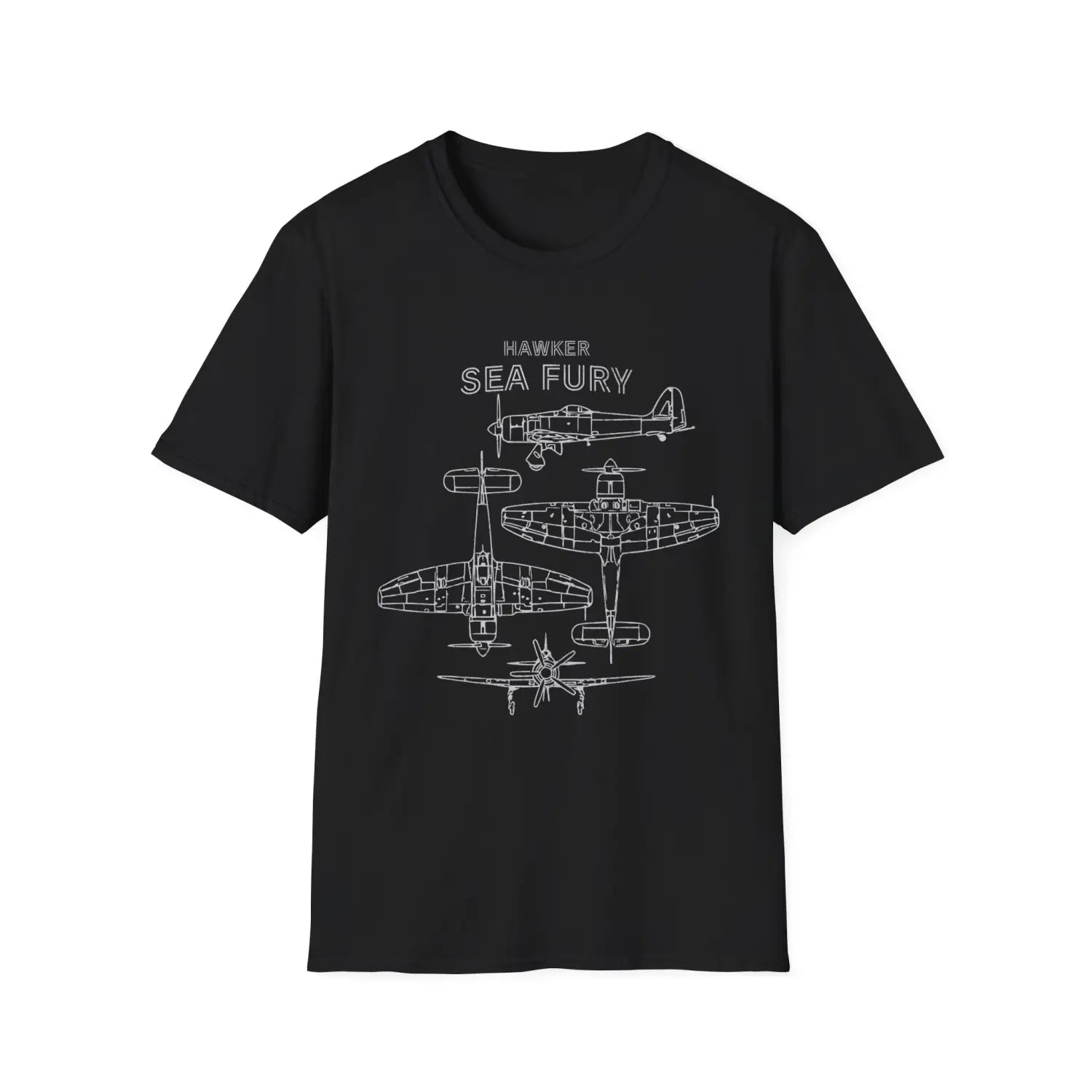 Hawker Sea Fury — T-shirt - T-Shirt - Pilot gifts - WWII warbird t-shirt