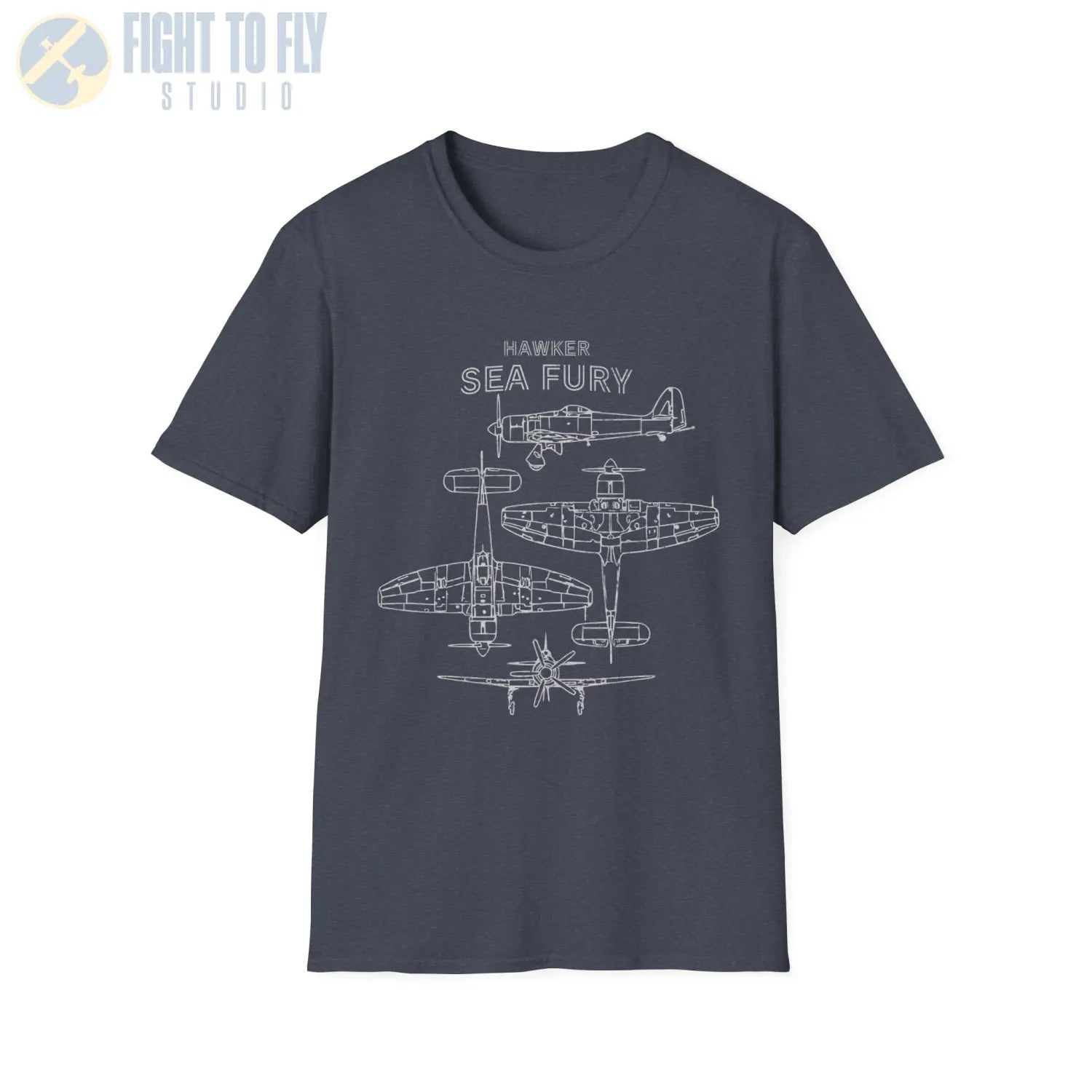 Hawker Sea Fury — T-shirt - T-Shirt - Pilot gifts - WWII warbird t-shirt