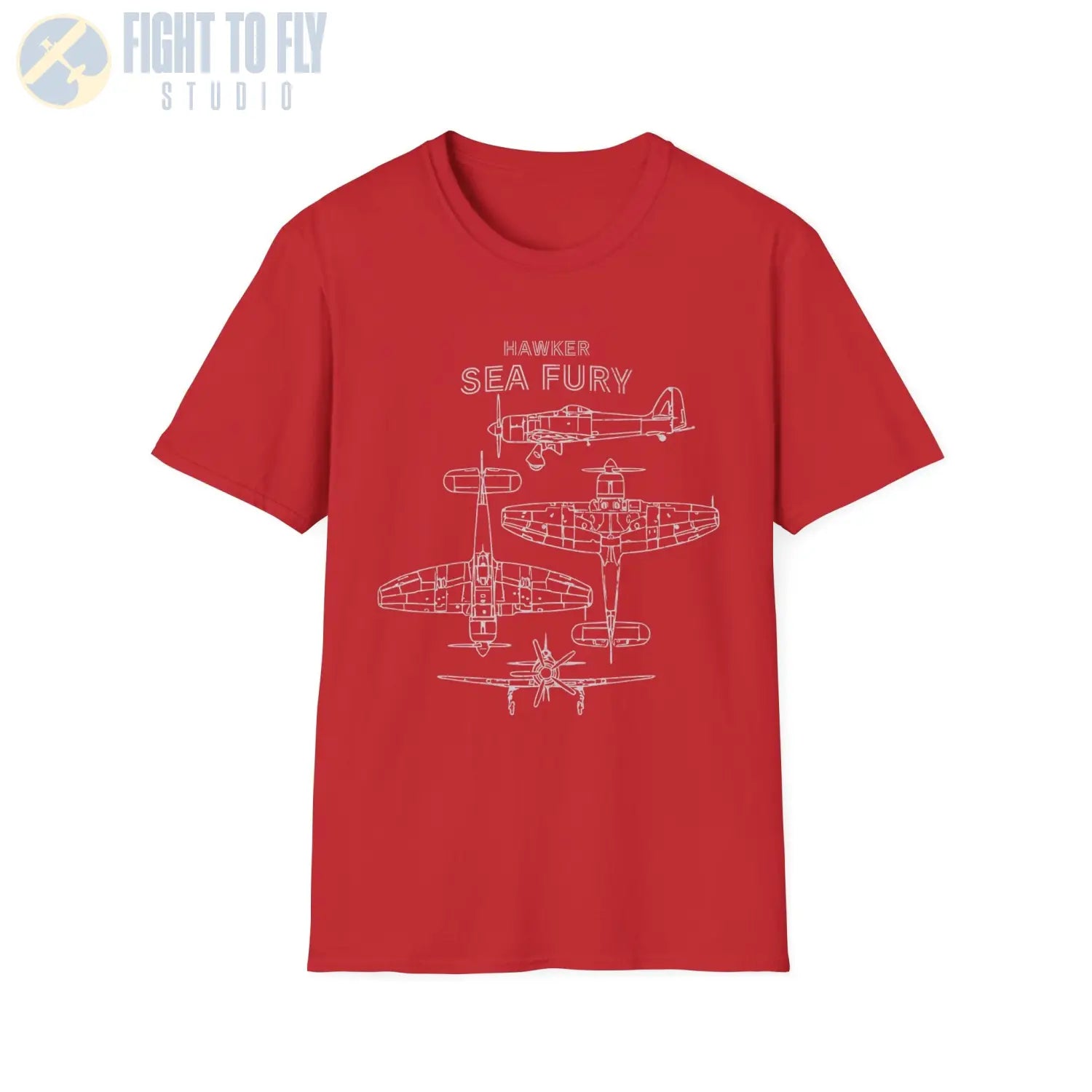 Hawker Sea Fury — T-shirt - T-Shirt - Pilot gifts - WWII warbird t-shirt