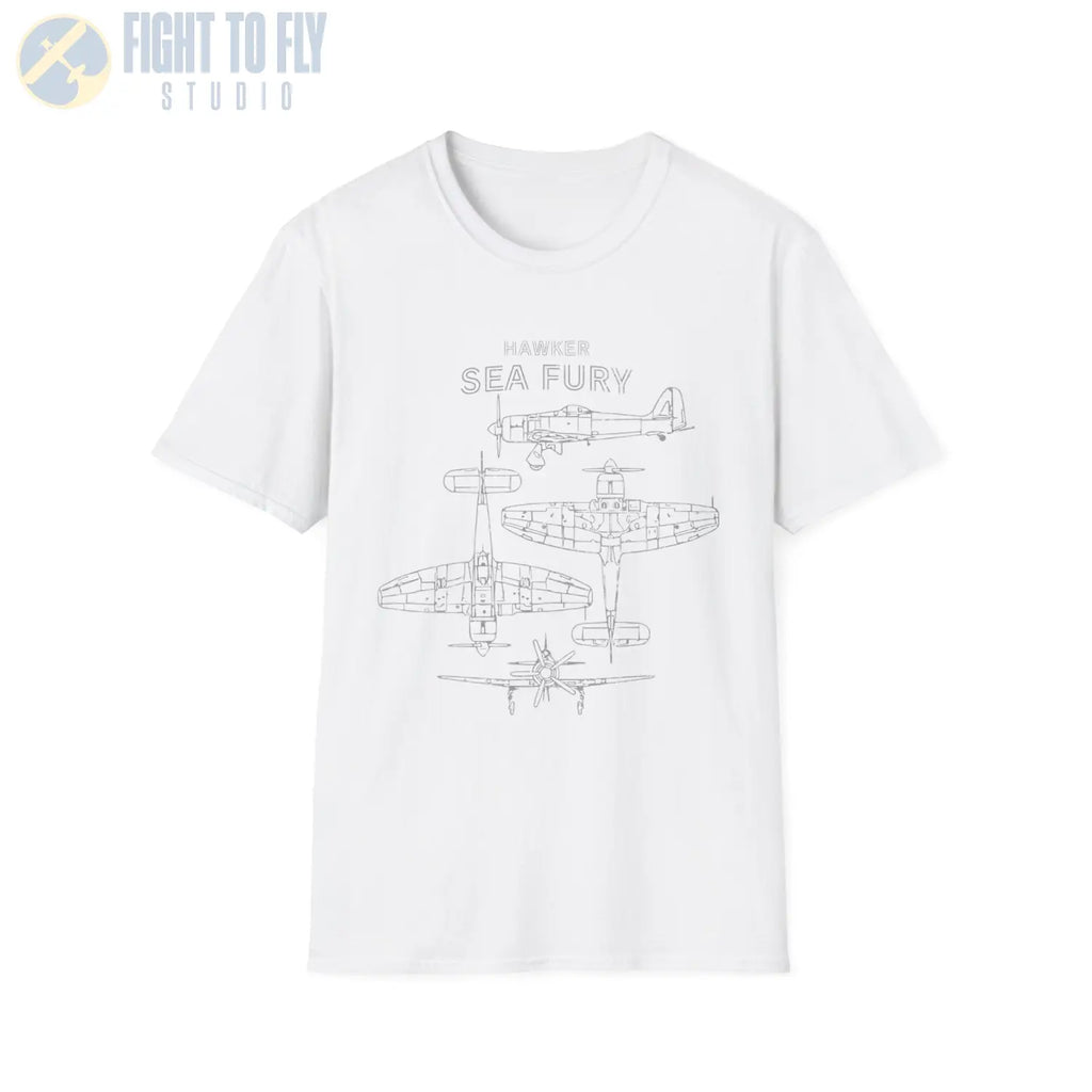 Hawker Sea Fury — T-shirt - T-Shirt - Pilot gifts - WWII warbird t-shirt