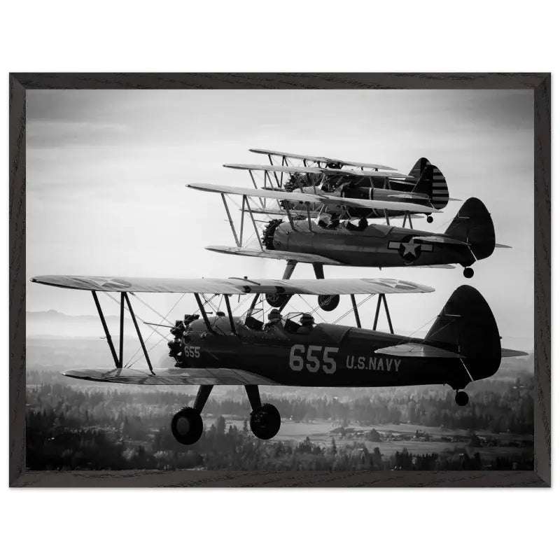 Heritage in Formation: Stearman Biplanes Monochrome - Print Material - Gifts for pilots - Aviation apparel