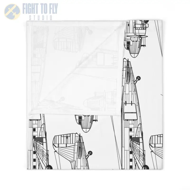 Heritage Wings Baby Blanket – C-47 Skytrain Line Art - Home Decor - Pilot gifts - WWII warbird t-shirt