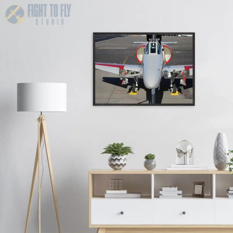 High Ground: Front View of A-4 Skyhawk From Above - Print Material - Gifts for pilots - Aviation apparel