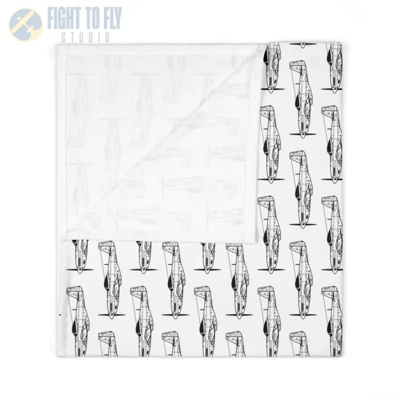 Historic Wings Baby Blanket – P-51 Mustang Line Art - Home Decor - Pilot gifts - WWII warbird t-shirt