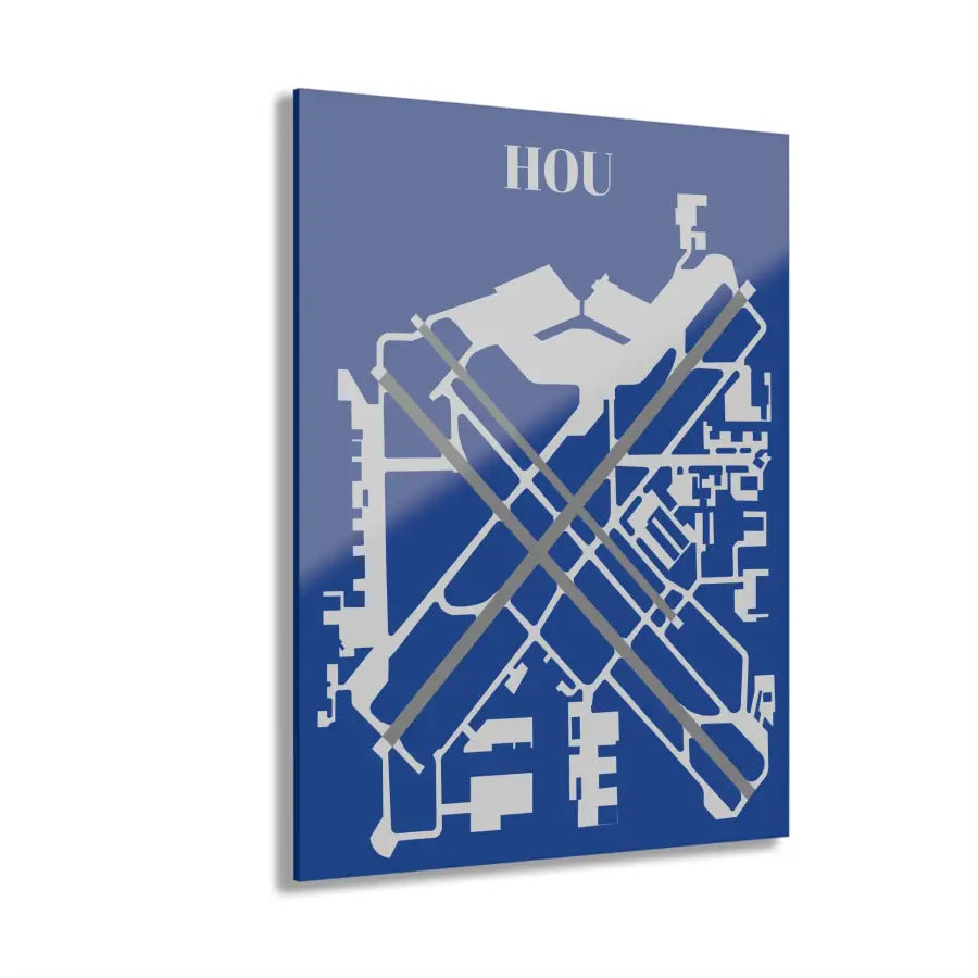 HOU - William P. Hobby Airport Acrylic Print - Home Decor - Pilot gifts - WWII warbird t-shirt