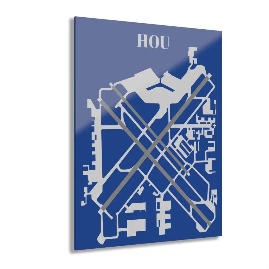 HOU - William P. Hobby Airport Acrylic Print - Home Decor - Pilot gifts - WWII warbird t-shirt