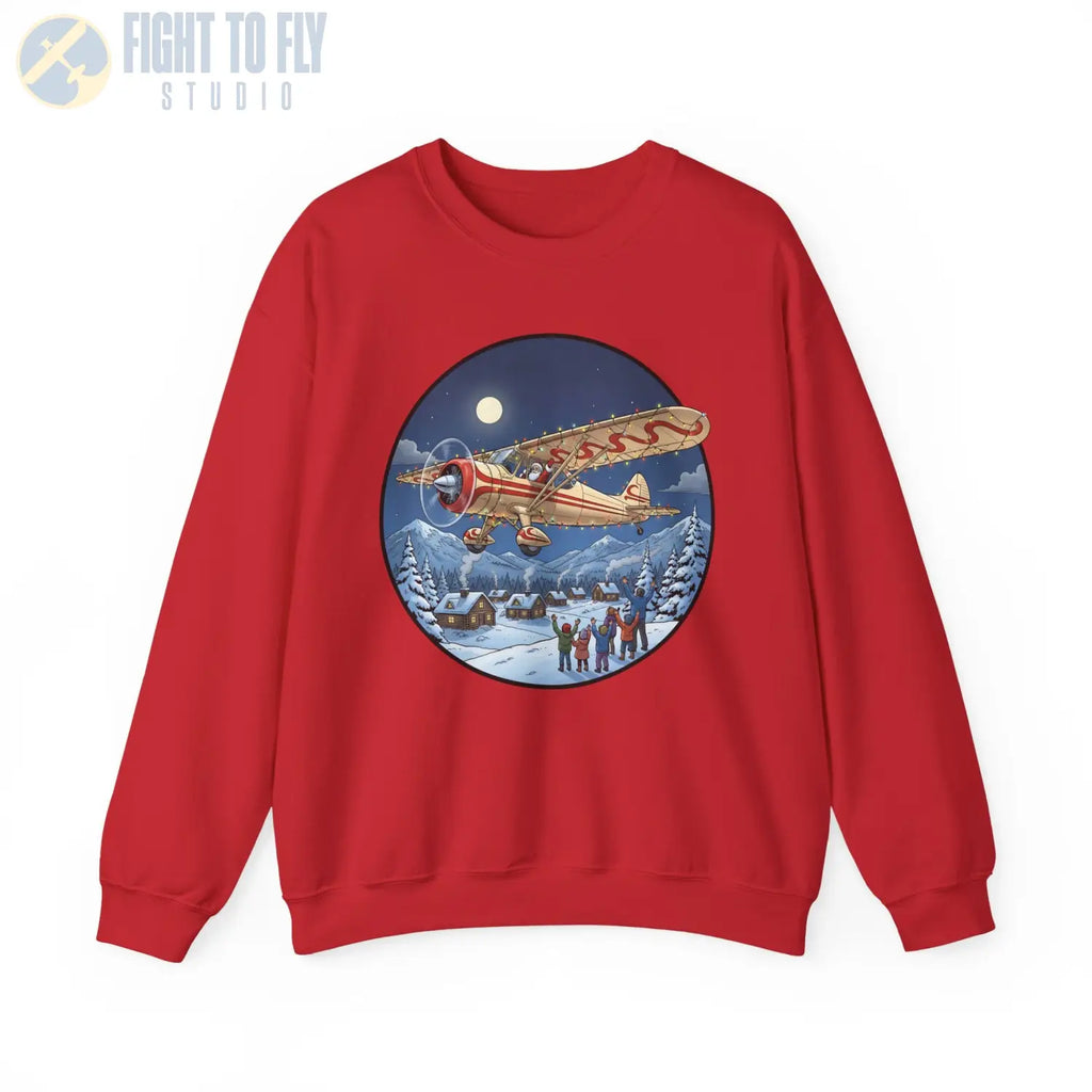 Howard DGA-15 with Santa at the Controls – Holiday Sweater - Sweatshirt - Pilot gifts - WWII warbird t-shirt