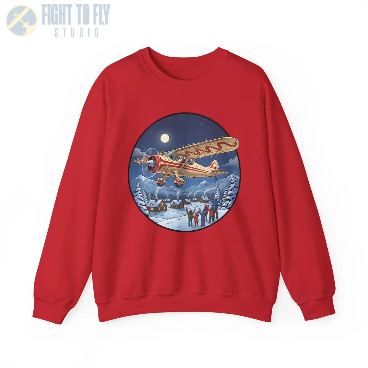 Howard DGA-15 with Santa at the Controls – Holiday Sweater - Sweatshirt - Pilot gifts - WWII warbird t-shirt