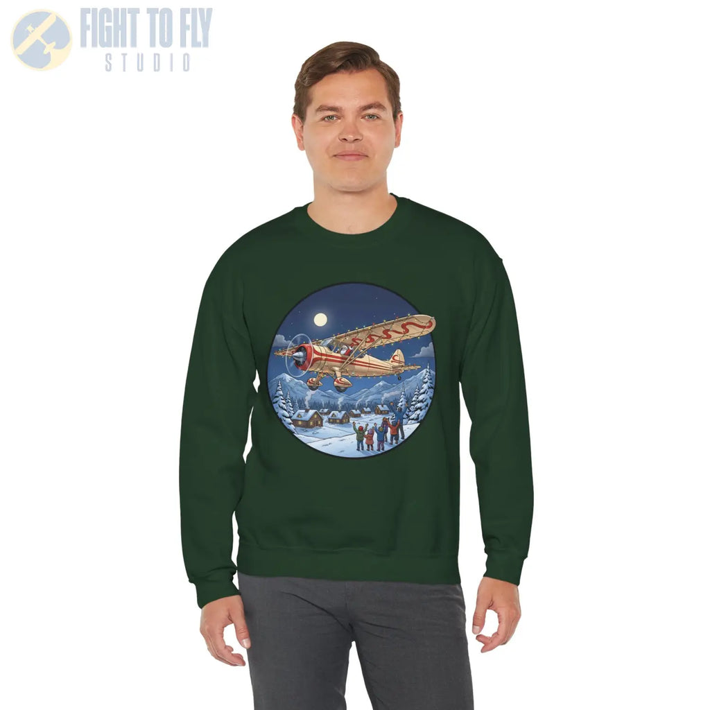 Howard DGA-15 with Santa at the Controls – Holiday Sweater - Sweatshirt - Pilot gifts - WWII warbird t-shirt