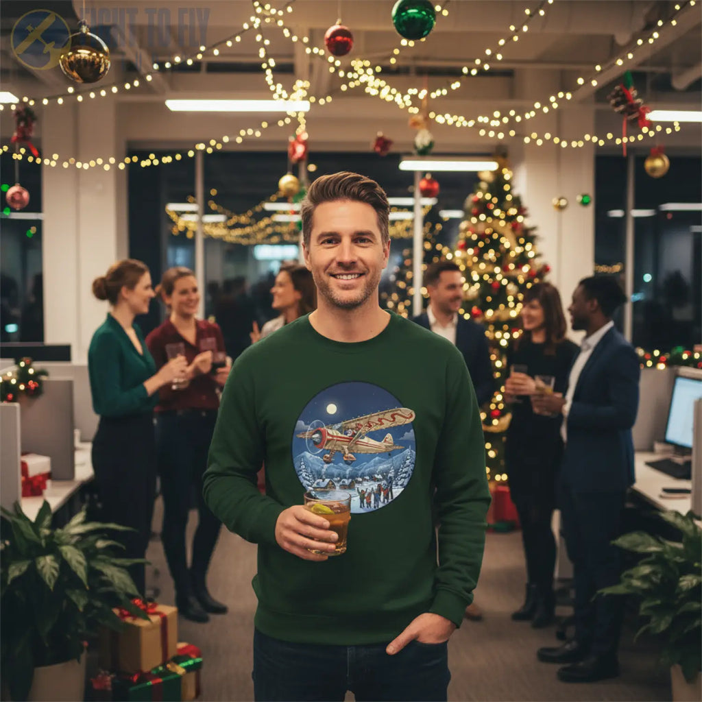 Howard DGA-15 with Santa at the Controls – Holiday Sweater - Sweatshirt - Pilot gifts - WWII warbird t-shirt