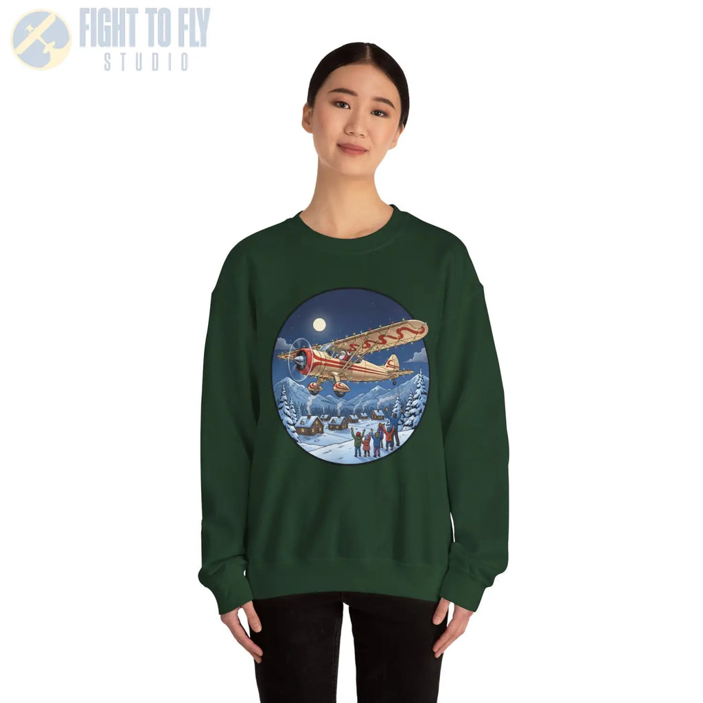 Howard DGA-15 with Santa at the Controls – Holiday Sweater - Sweatshirt - Pilot gifts - WWII warbird t-shirt