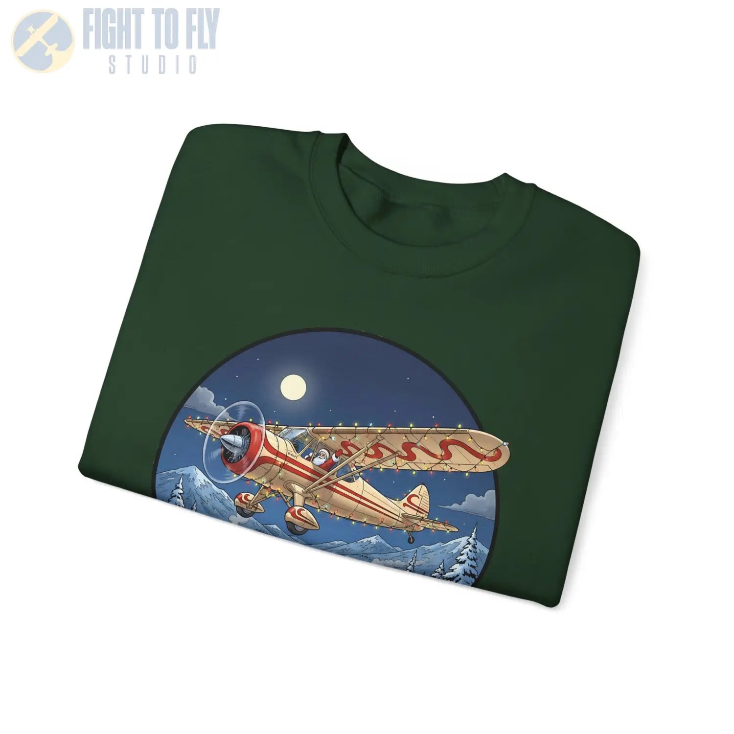 Howard DGA-15 with Santa at the Controls – Holiday Sweater - Sweatshirt - Pilot gifts - WWII warbird t-shirt