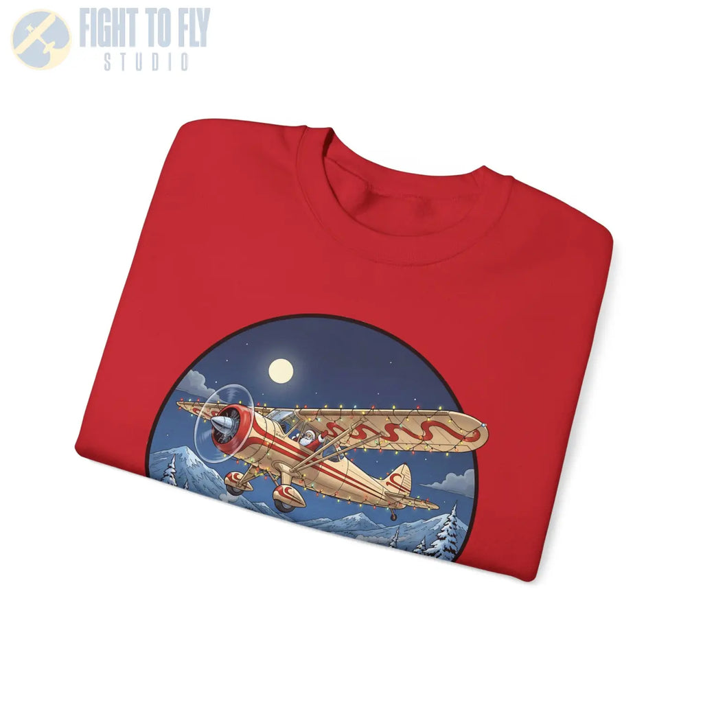 Howard DGA-15 with Santa at the Controls – Holiday Sweater - Sweatshirt - Pilot gifts - WWII warbird t-shirt