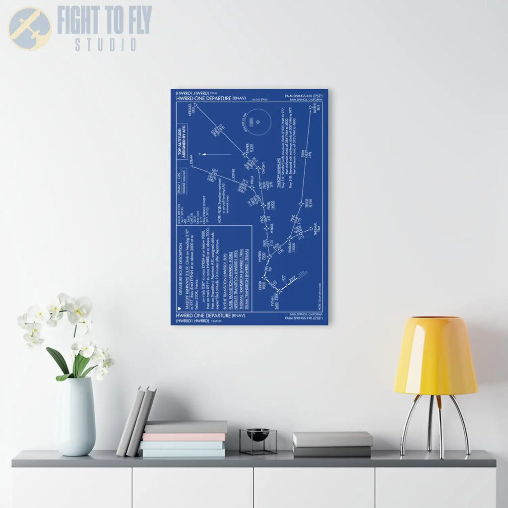 Howard One Departure – Palm Springs International Airport (PSP) Procedure Plate Print | Requested Aviation Wall Art