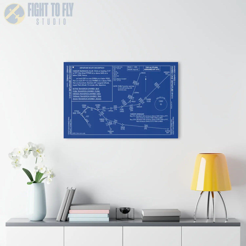 Howard One Departure – Palm Springs International Airport (PSP) Procedure Plate Print | Requested Aviation Wall Art