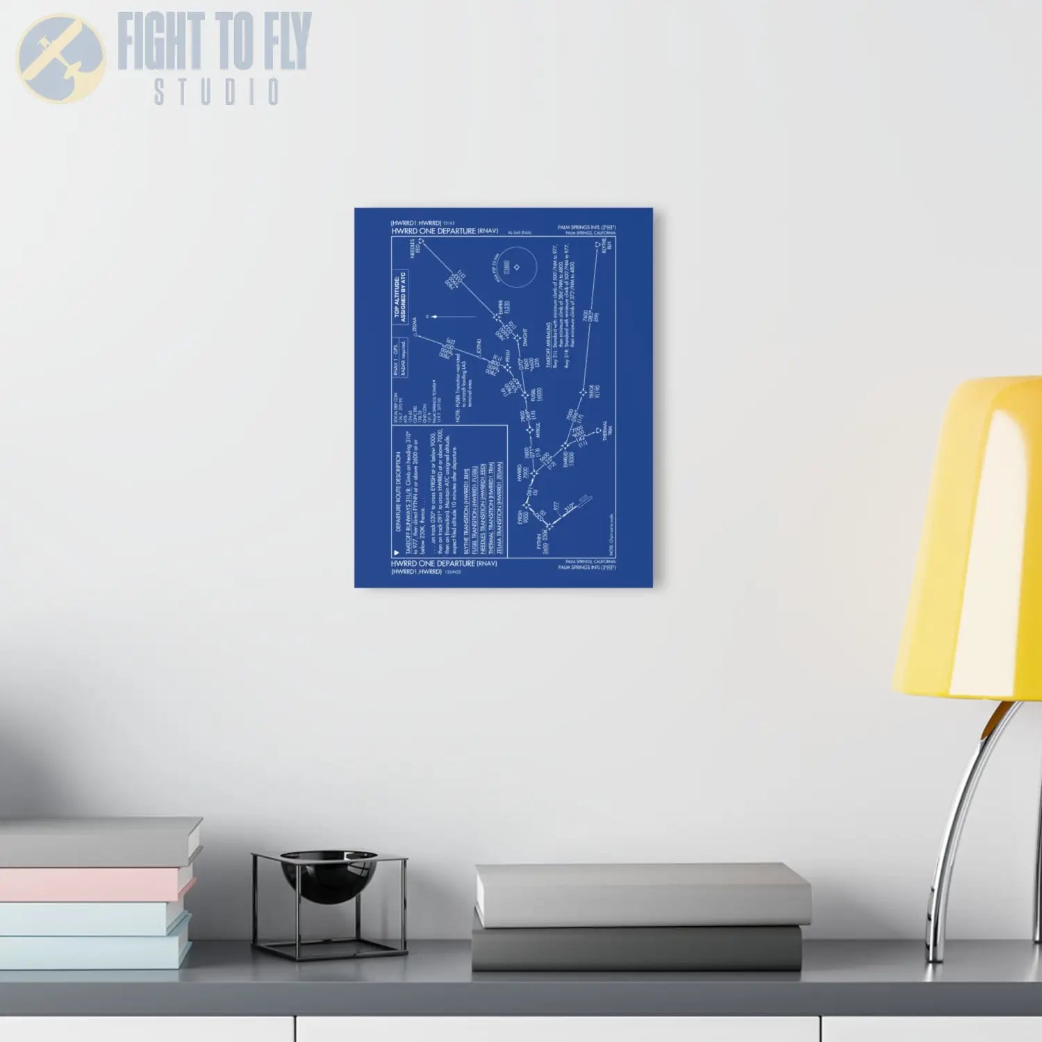 Howard One Departure – Palm Springs International Airport (PSP) Procedure Plate Print | Requested Aviation Wall Art