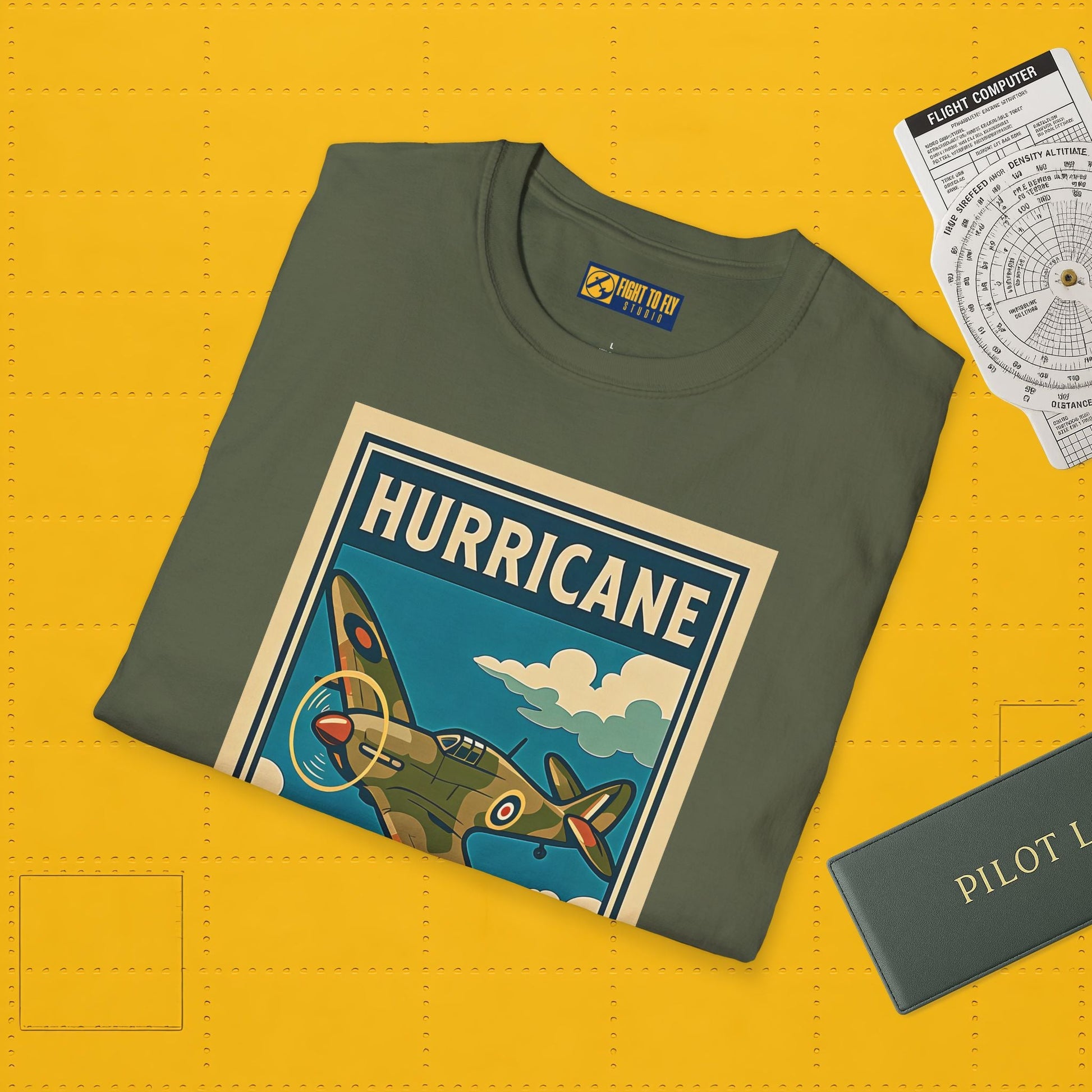 Hurricane Premium T-Shirt – Early War British Fighter Full Graphic Tee - Pilot gifts - WWII warbird t-shirt