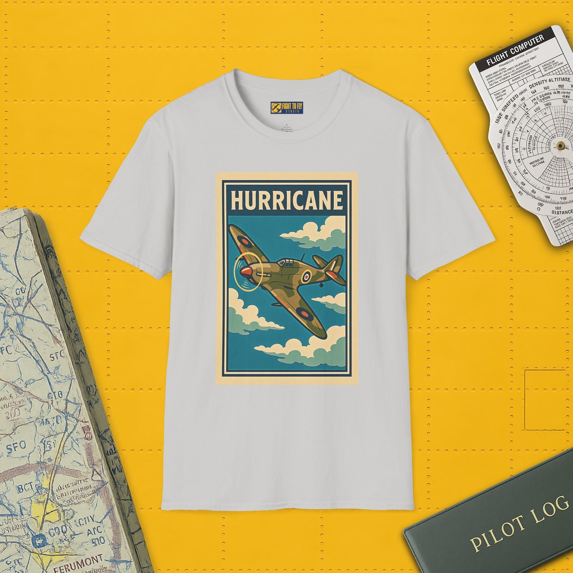 Hurricane Premium T-Shirt – Early War British Fighter Full Graphic Tee - Pilot gifts - WWII warbird t-shirt