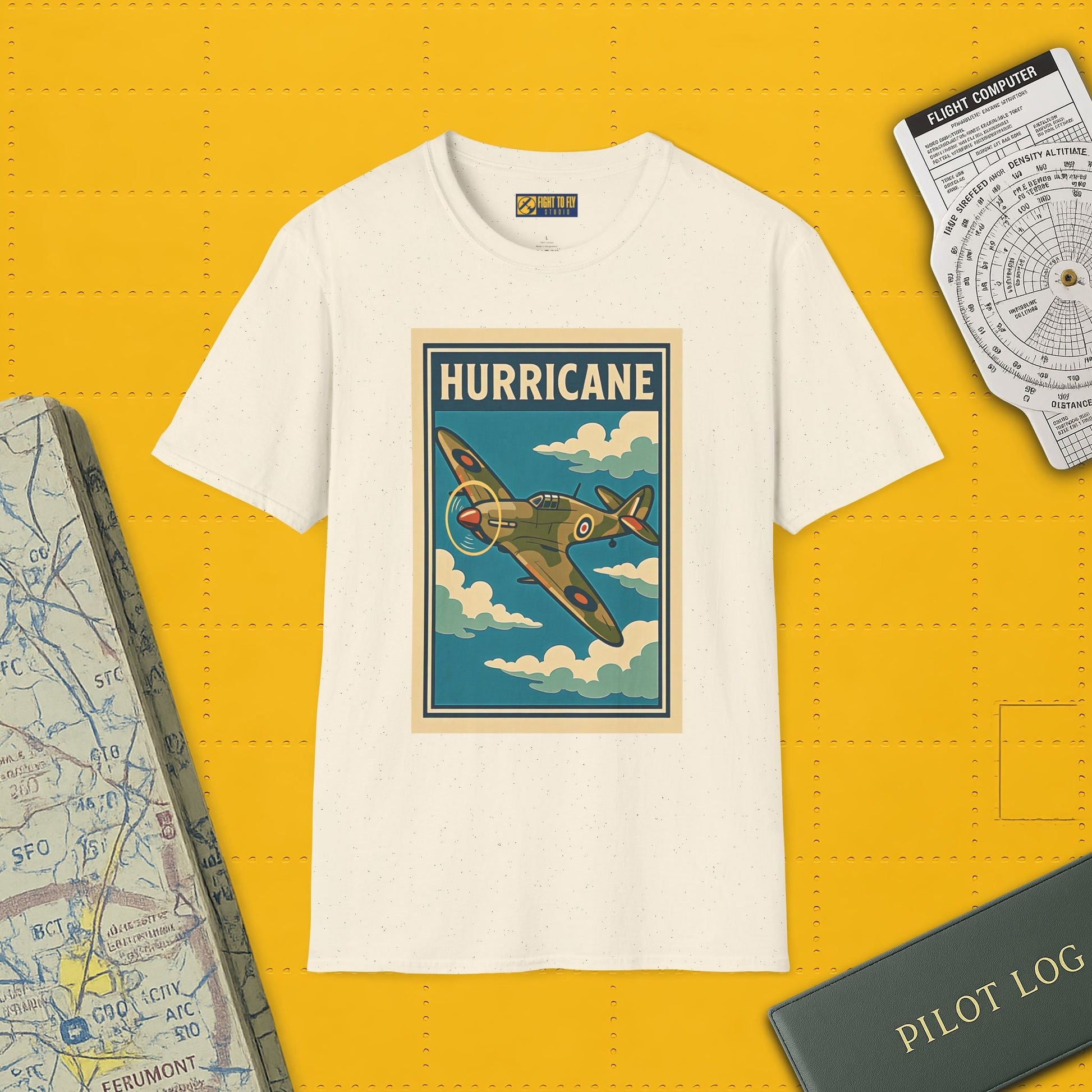 Hurricane Premium T-Shirt – Early War British Fighter Full Graphic Tee - Pilot gifts - WWII warbird t-shirt