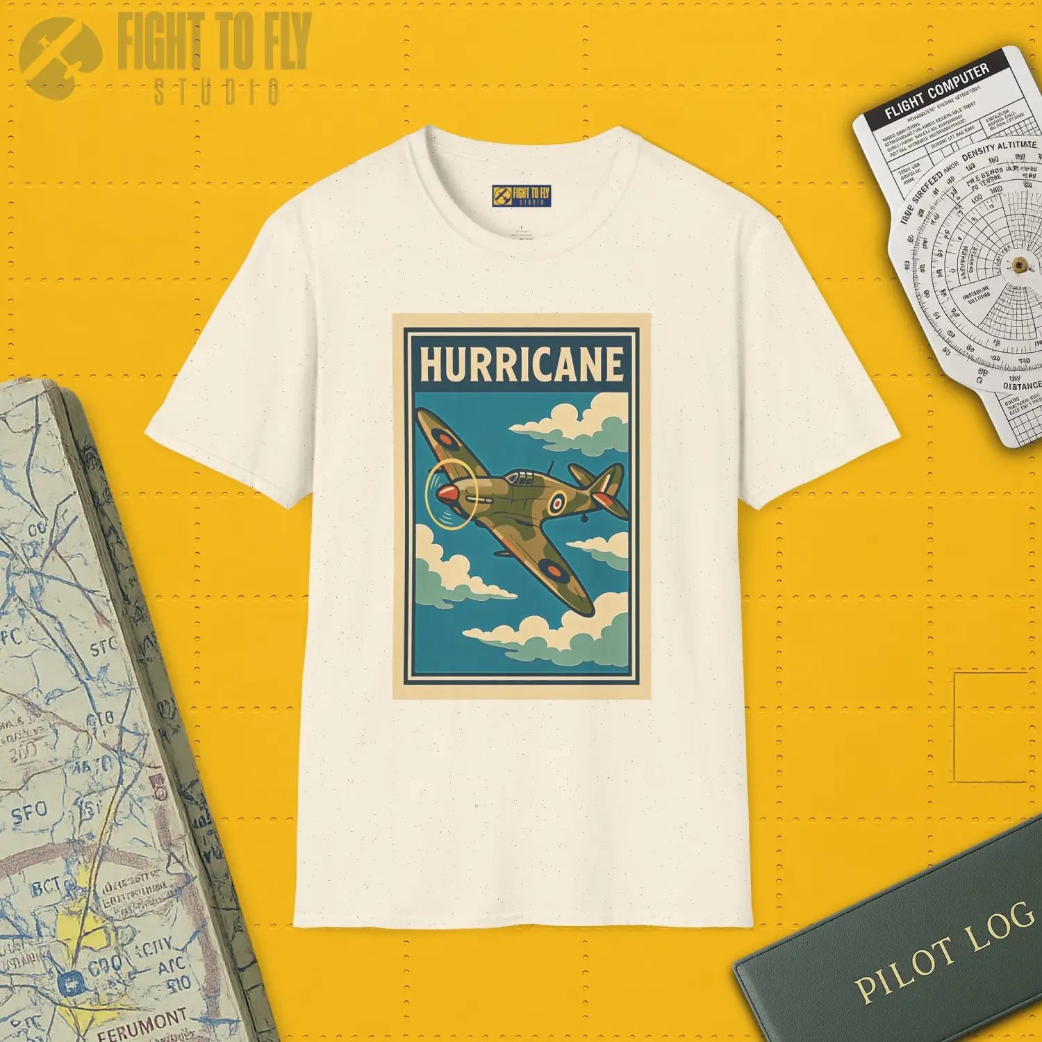 Hawker Hurricane Premium Full Graphic T-Shirt - Pilot gifts - WWII warbird t-shirt