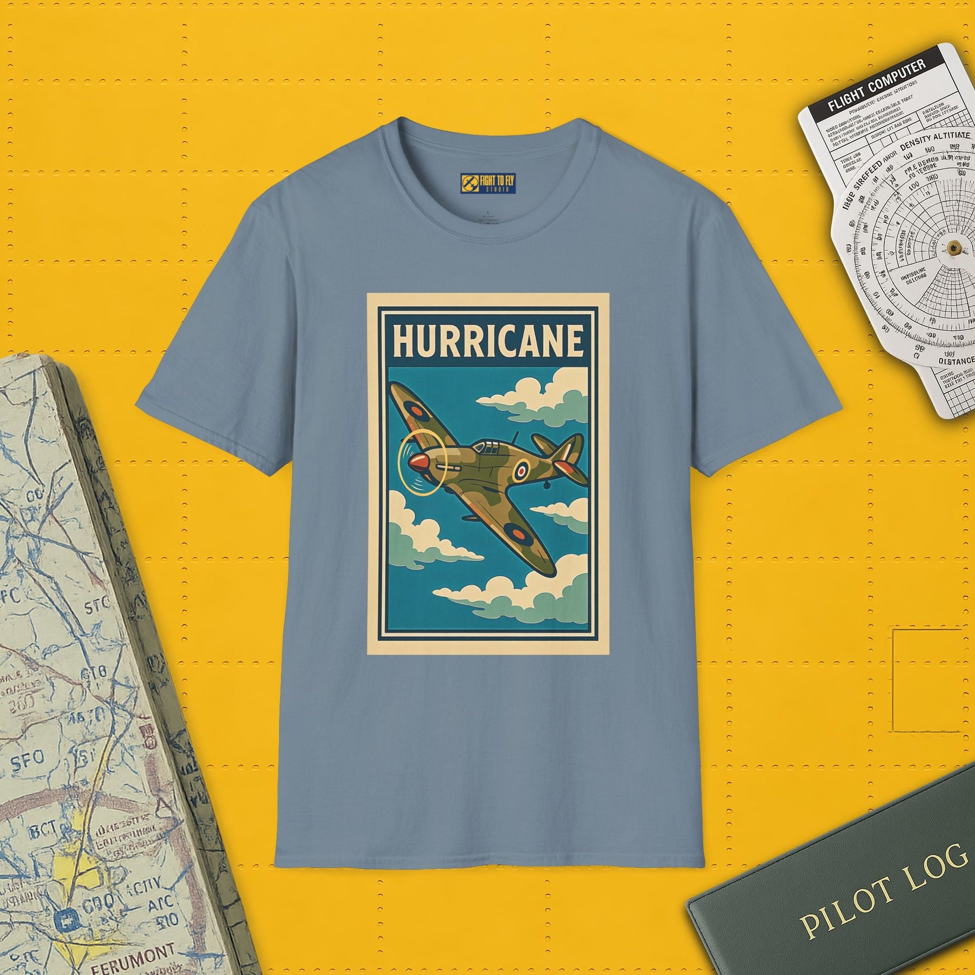 Hurricane Premium T-Shirt – Early War British Fighter Full Graphic Tee - Pilot gifts - WWII warbird t-shirt