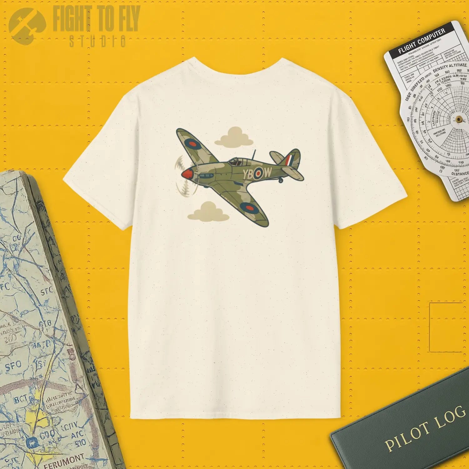 Hawker Hurricane Premium Full Graphic T-Shirt - Pilot gifts - WWII warbird t-shirt