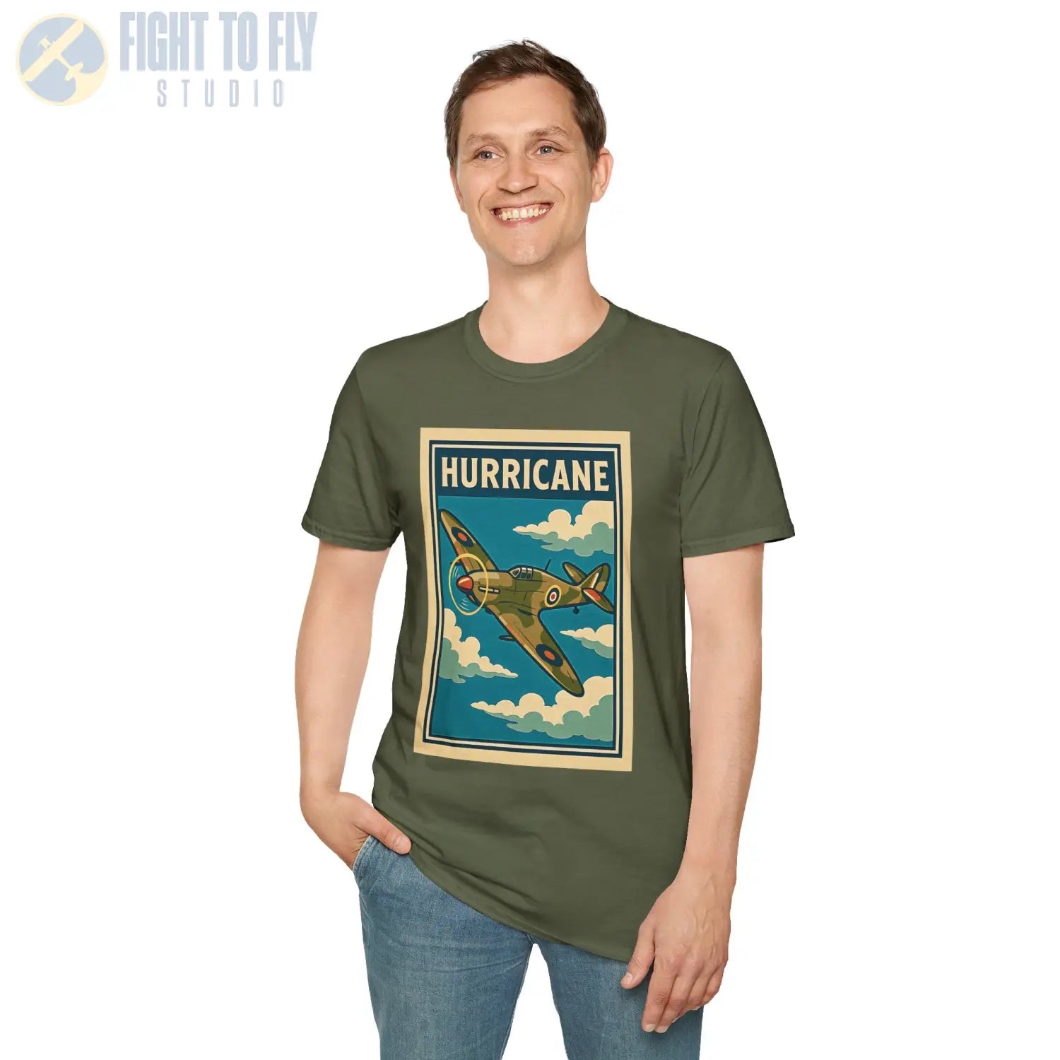 Hawker Hurricane Premium Full Graphic T-Shirt - Pilot gifts - WWII warbird t-shirt
