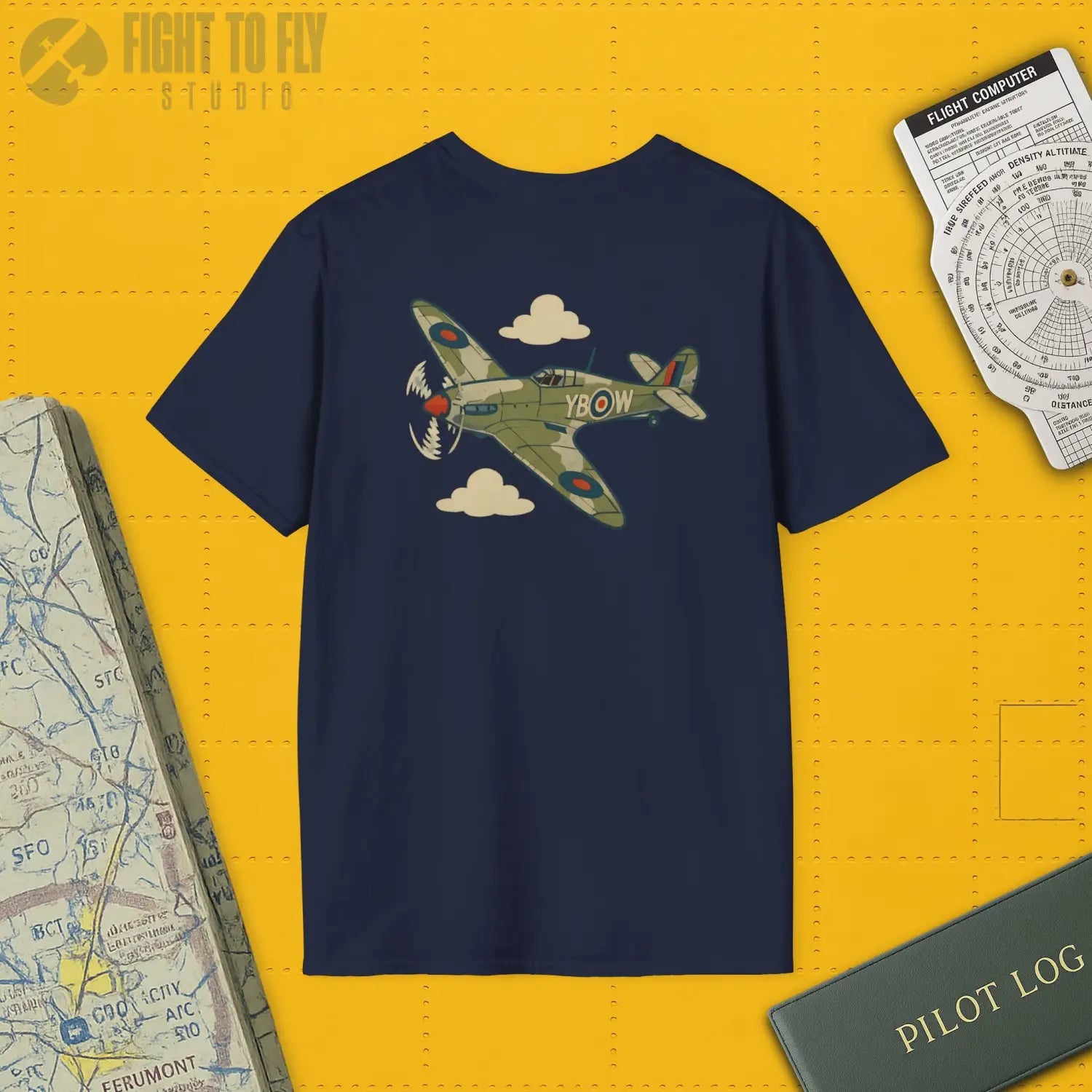 Hawker Hurricane Premium Full Graphic T-Shirt - Pilot gifts - WWII warbird t-shirt