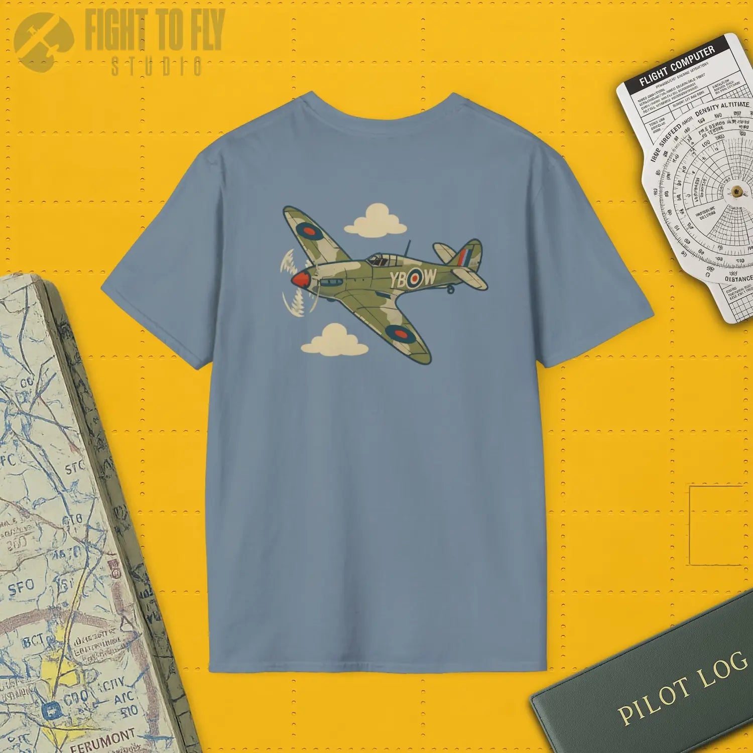 Hawker Hurricane Premium Full Graphic T-Shirt - Pilot gifts - WWII warbird t-shirt