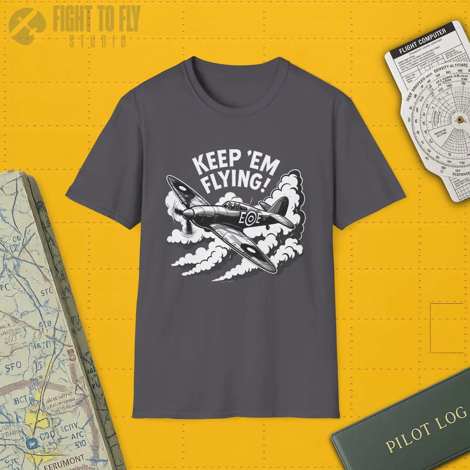 Hurricane “Keep ’Em Flying!” - T-Shirt - Pilot gifts - WWII warbird t-shirt