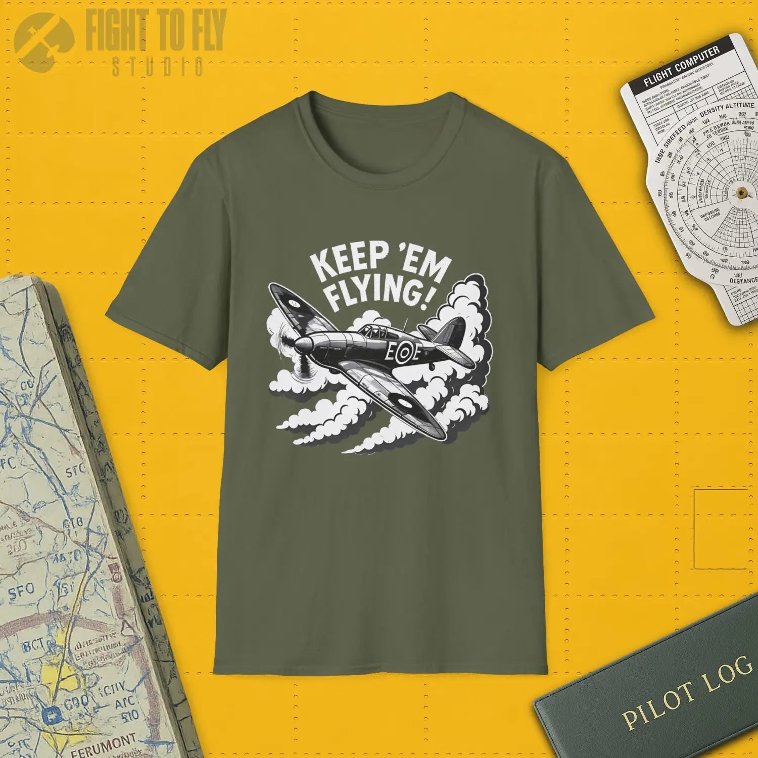 Hurricane “Keep ’Em Flying!” - T-Shirt - Pilot gifts - WWII warbird t-shirt