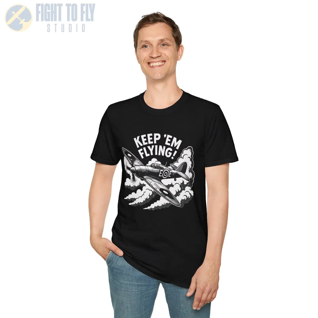 Hurricane “Keep ’Em Flying!” - T-Shirt - Pilot gifts - WWII warbird t-shirt