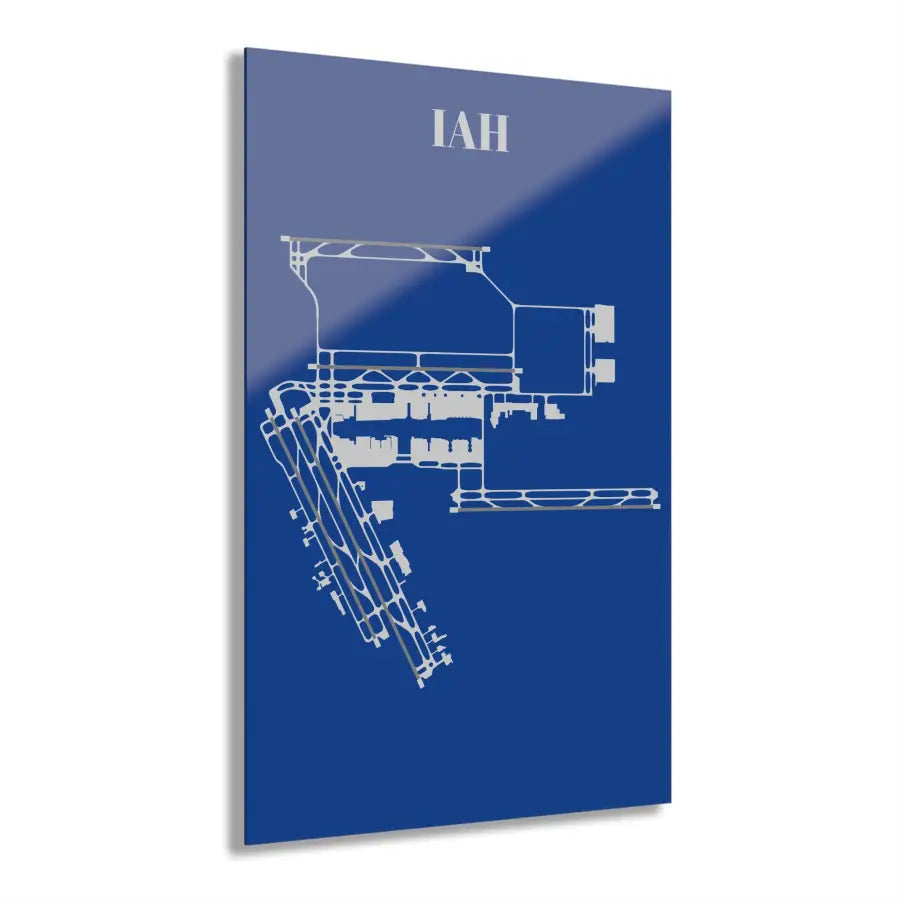 IAH - George Bush Intercontinental Acrylic Print - Home Decor - Pilot gifts - WWII warbird t-shirt