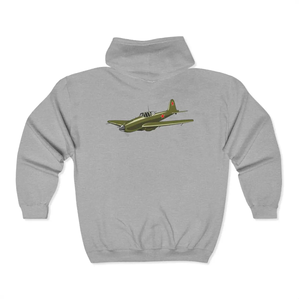 Ilyushin Il-2 Sturmovik Full Zip Hoodie - Gifts for pilots - Aviation apparel