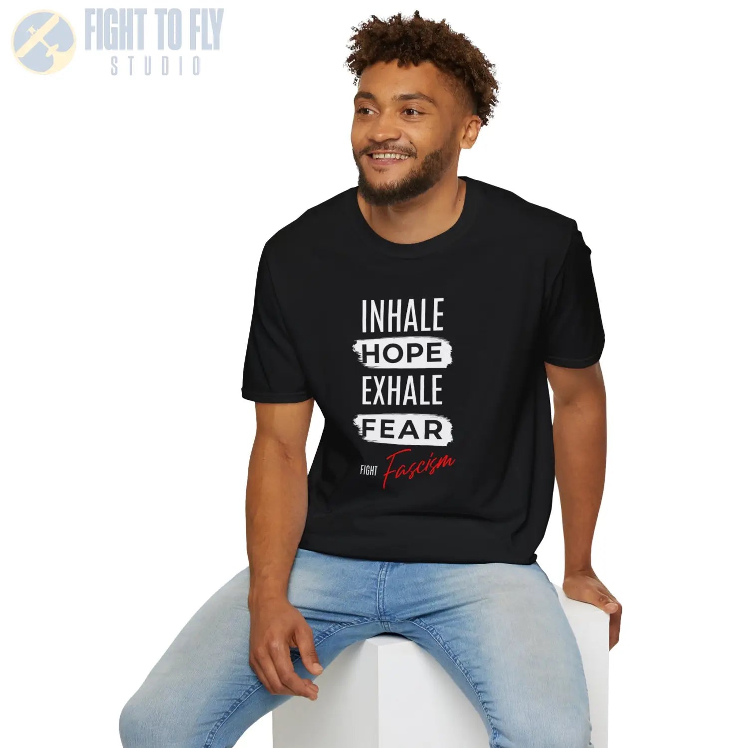 Inhale Hope. Exhale Fear. Fight Fascism. - T-Shirt - Pilot gifts - WWII warbird t-shirt