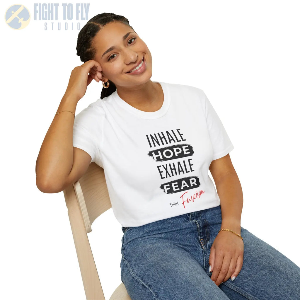 Inhale Hope. Exhale Fear. Fight Fascism. - T-Shirt - Pilot gifts - WWII warbird t-shirt