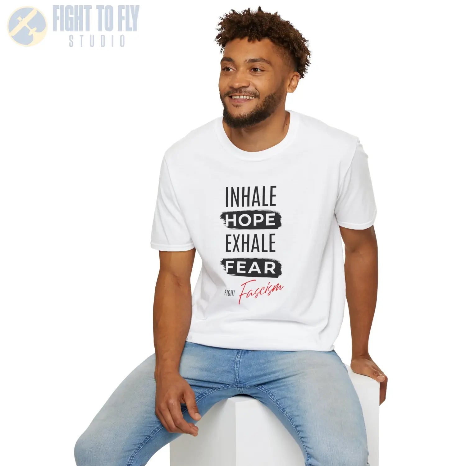 Inhale Hope. Exhale Fear. Fight Fascism. - T-Shirt - Pilot gifts - WWII warbird t-shirt