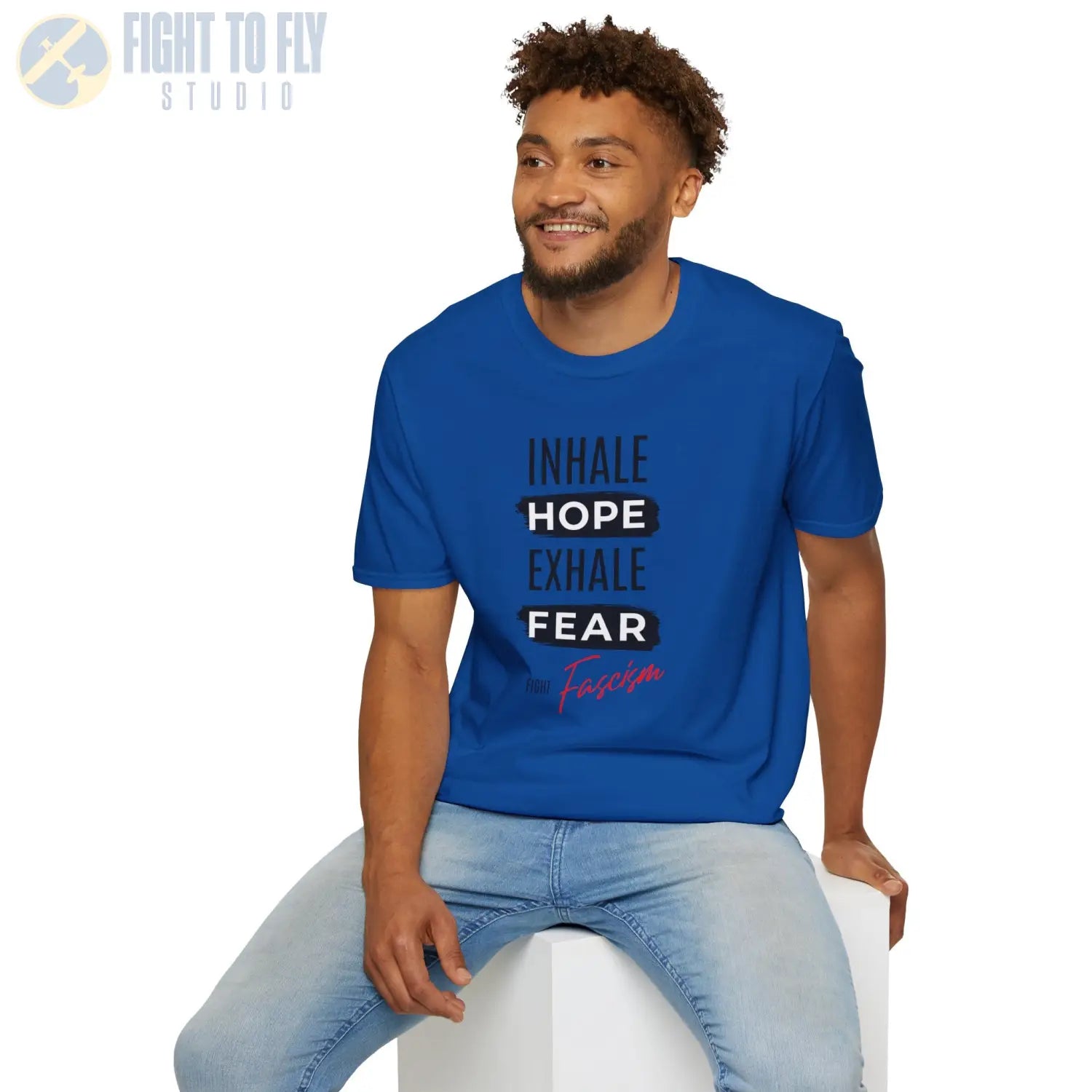 Inhale Hope. Exhale Fear. Fight Fascism. - T-Shirt - Pilot gifts - WWII warbird t-shirt