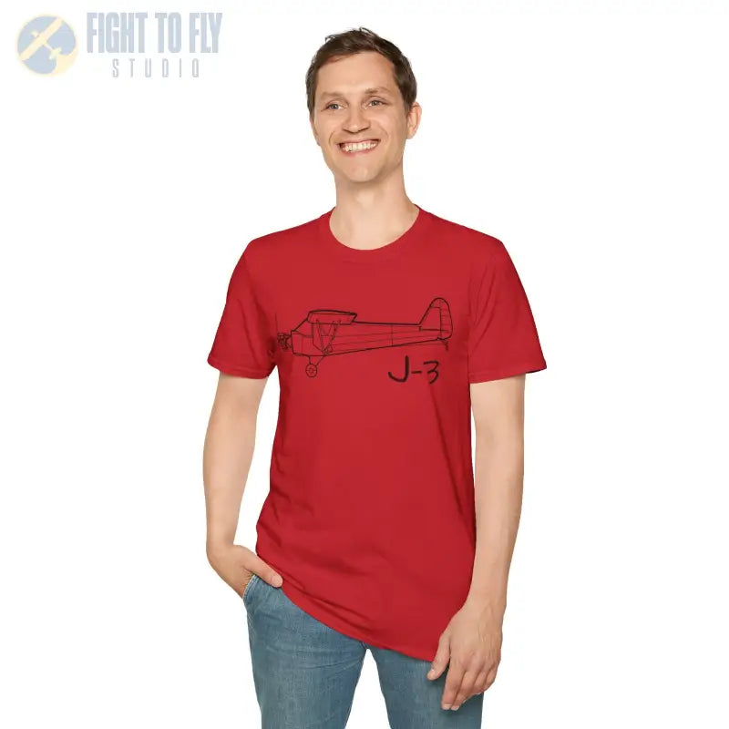 J-3 (No Cowl) Cub T-Shirt - Pilot gifts - WWII warbird t-shirt